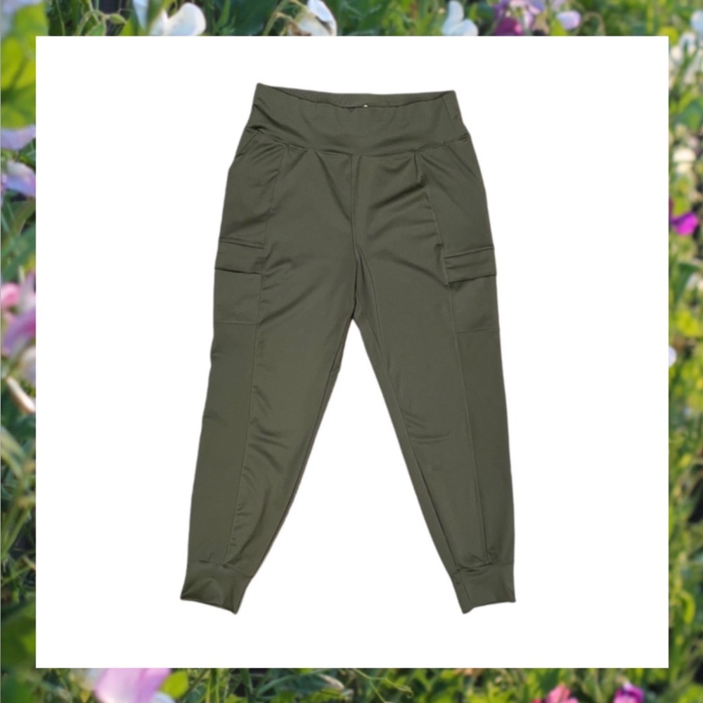 MOVE THEORY Olive Green High Waist Leggings Joggers. Size Large.